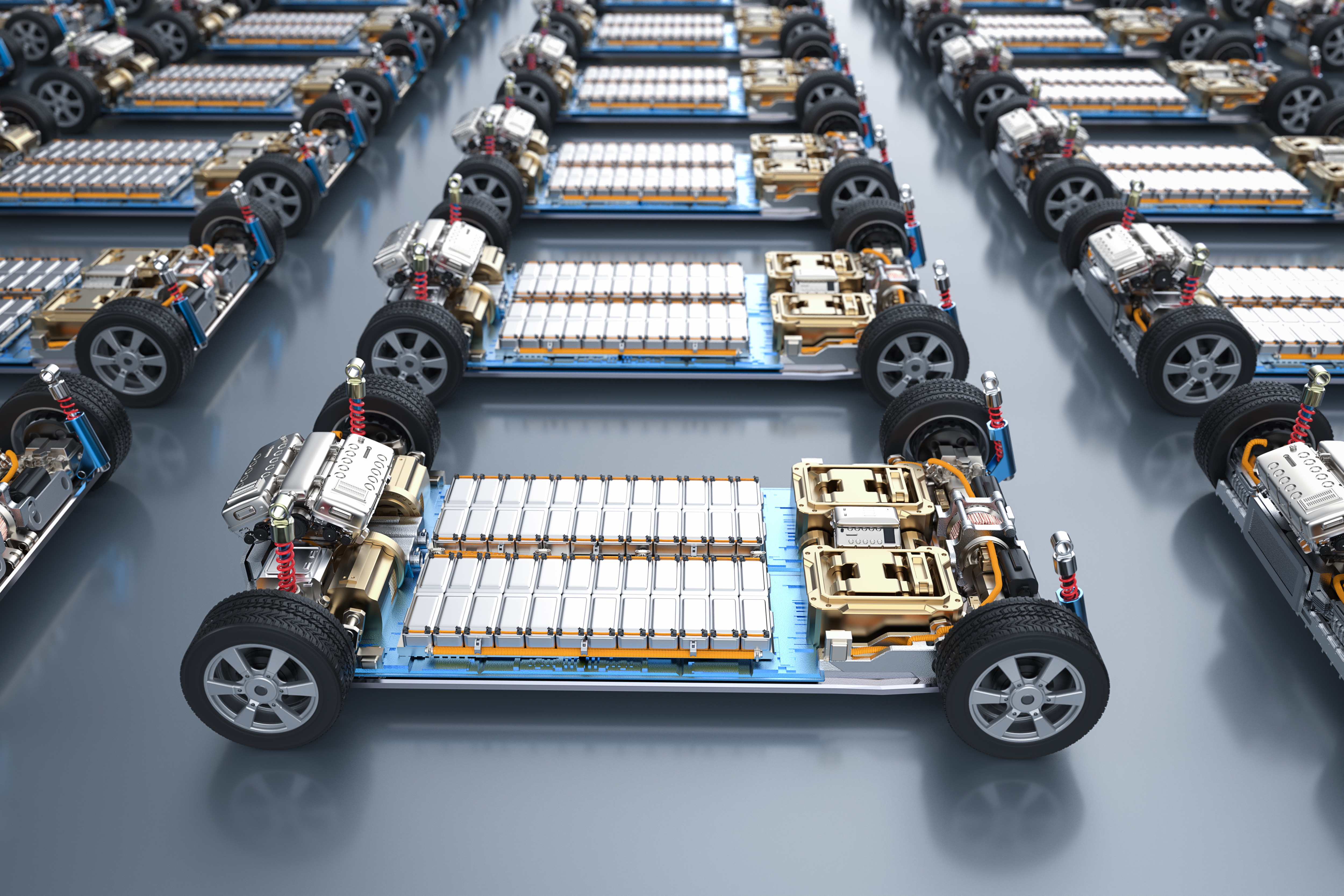 Dozens of electric vehicle powertrains 