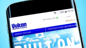 The Vulcan Materials (VMC) website is displayed on a smartphone screen.