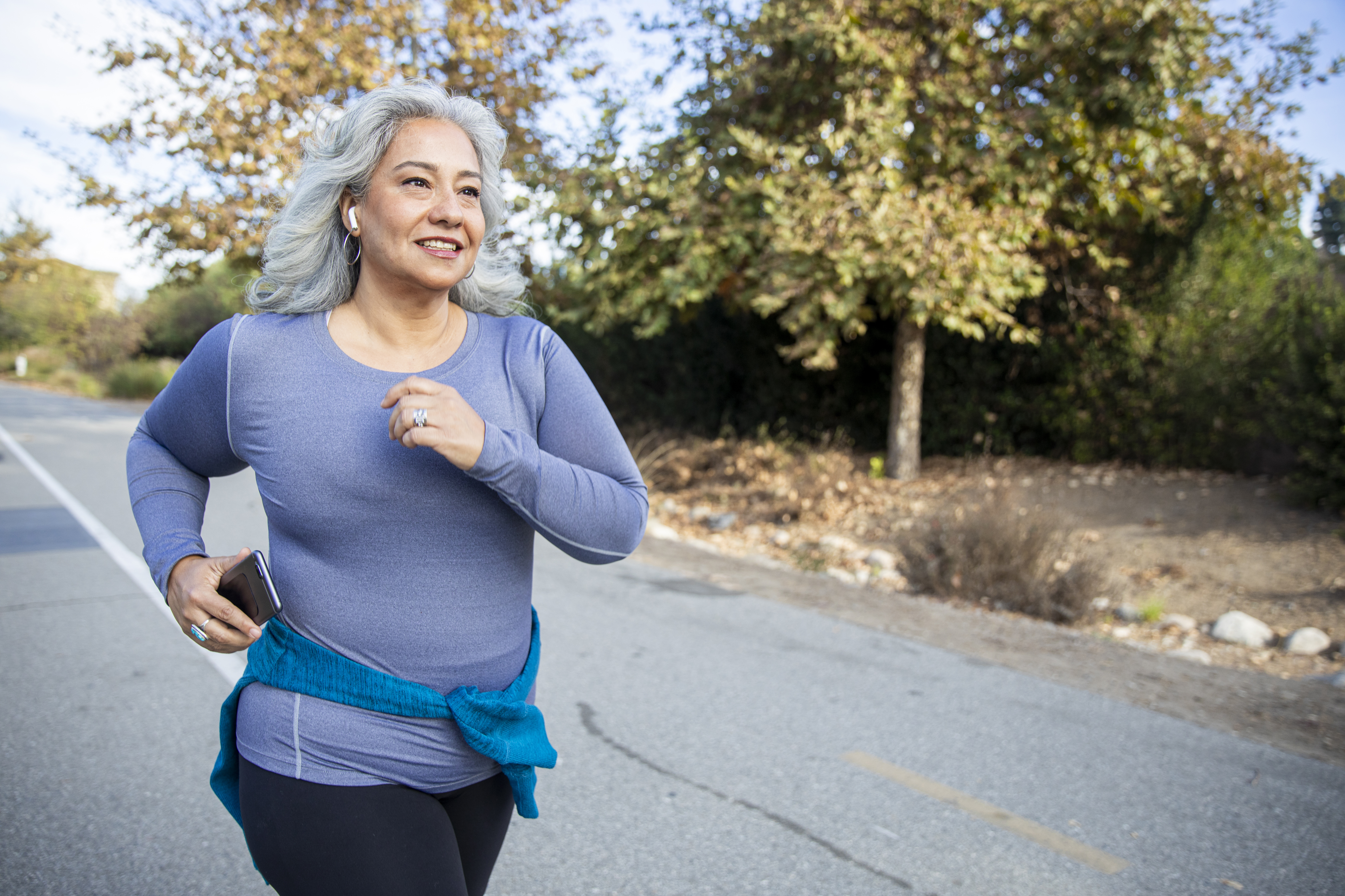 A person running outdoors.