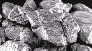 A close-up shot of a cobalt pile in front of a black background.