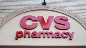 The front sign for a CVS Pharmacy, CVS stock