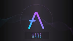 The logo for the Aave cryptocurrency.. Aave price predictions 