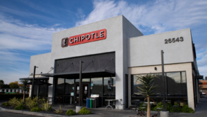 Chipotle restaurant store exterior sign and storefront. CMG stock