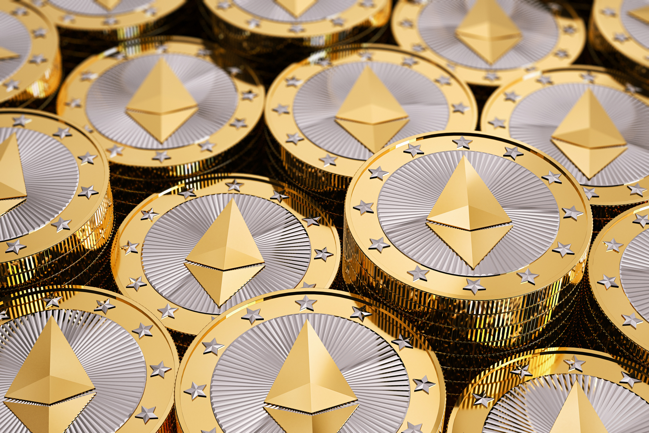 Ethereum coins.