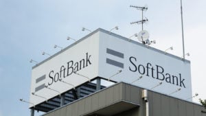 Softbank (SFTBY) logo on a corporate building during the day time