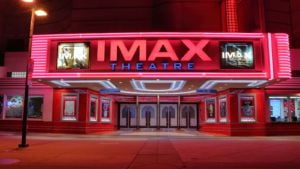 the exterior of an Imax theater