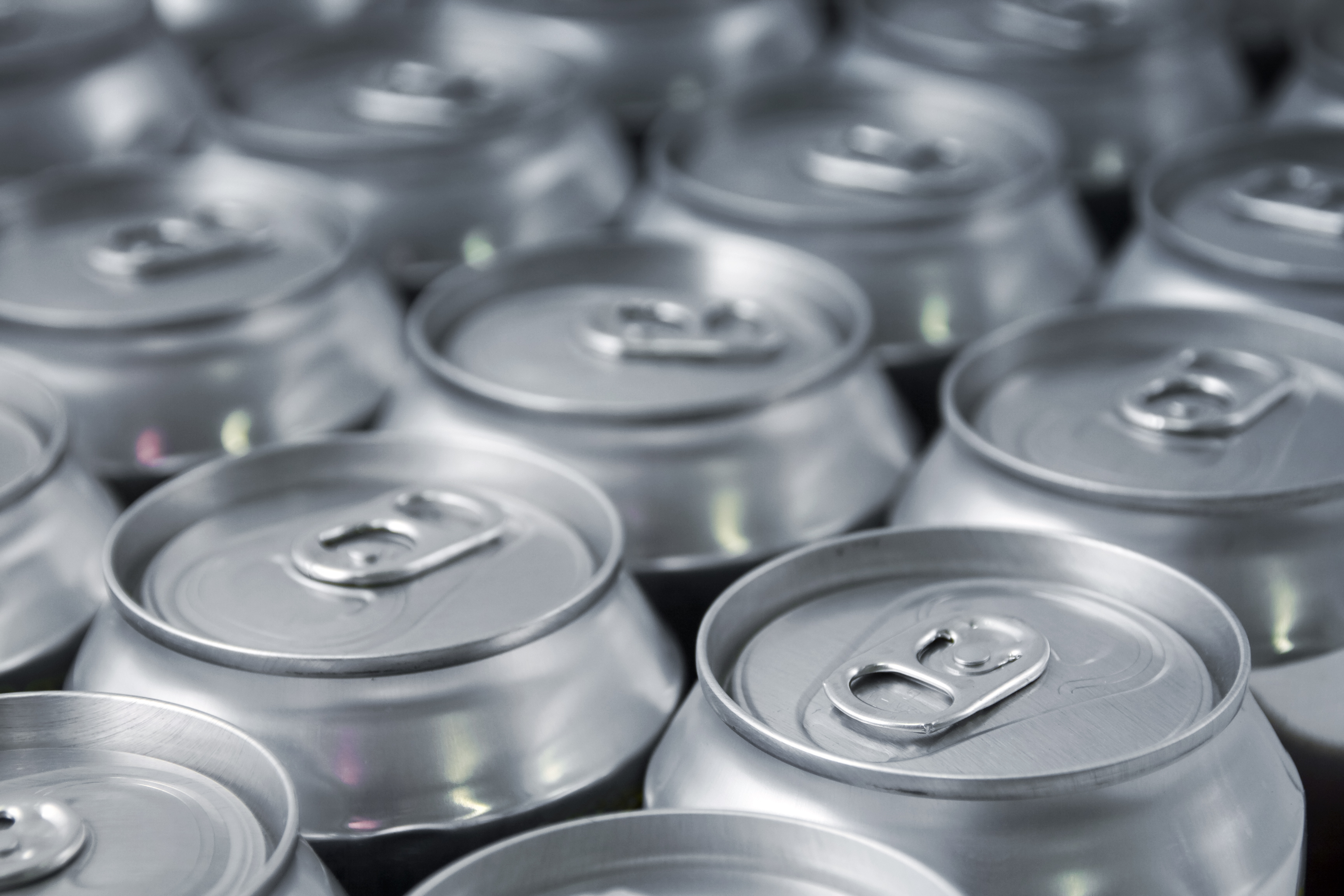 The tops of aluminum soda cans.