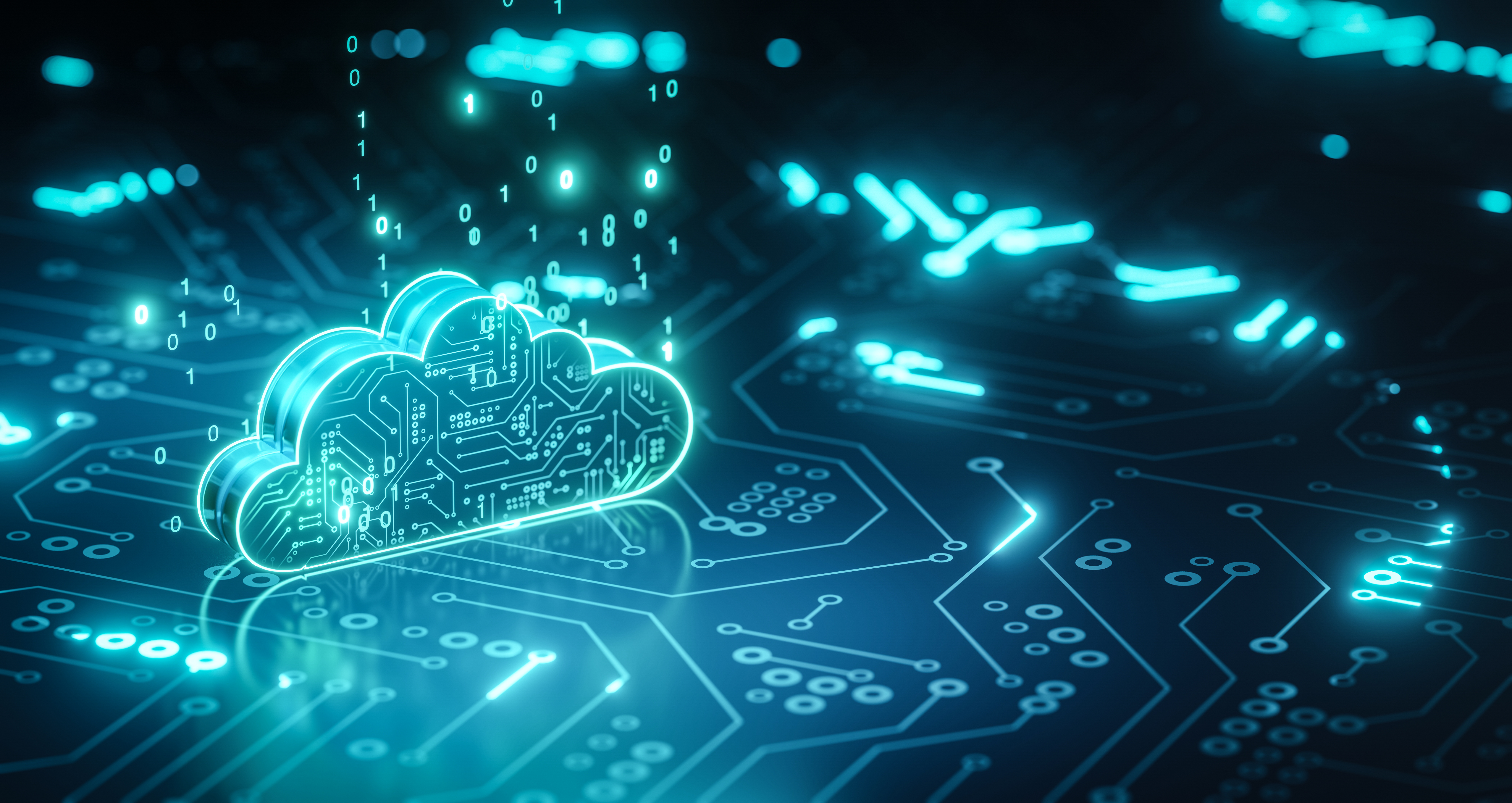 An illustration of a cloud computing network.