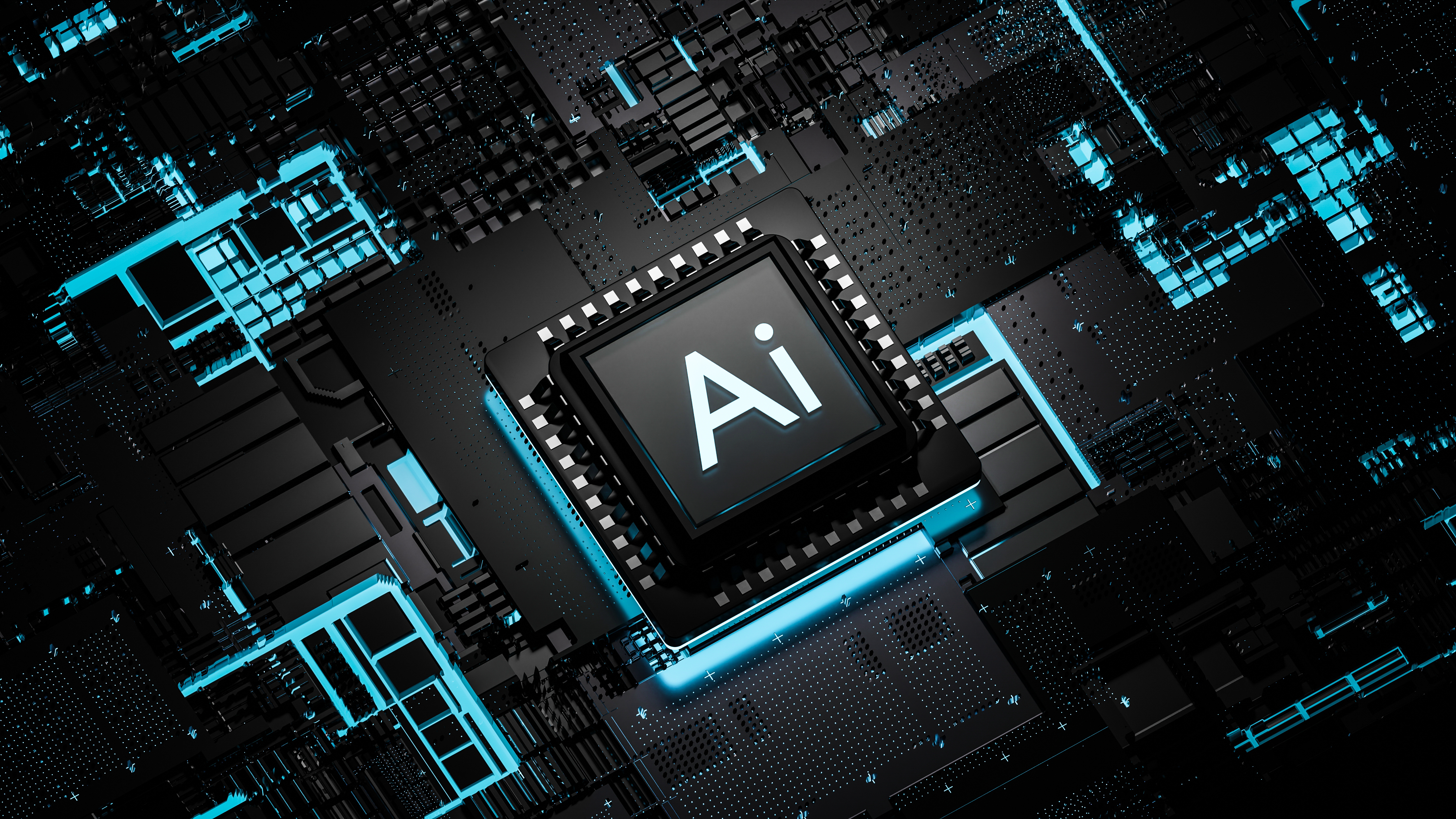 AI chip on a circuit board