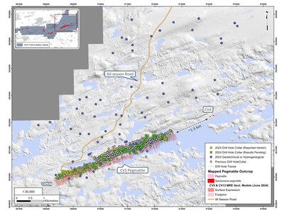 Figure 4: Geotechnical and hydrogeological drill holes completed in support of CV5 development. (CNW Group/Patriot Battery Metals Inc.)