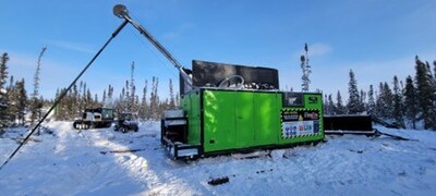 Figure 4: Drill rig on pad and ready to commence coring. (CNW Group/Patriot Battery Metals Inc.)