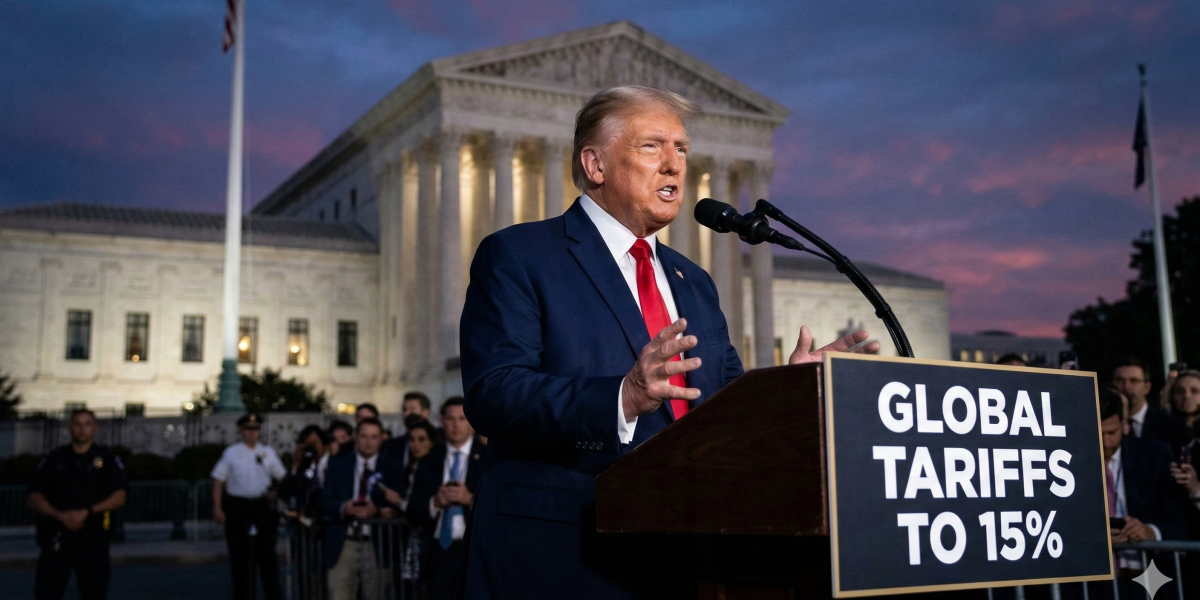 Trump Raises Global Tariffs to 15% After Supreme Court Setback